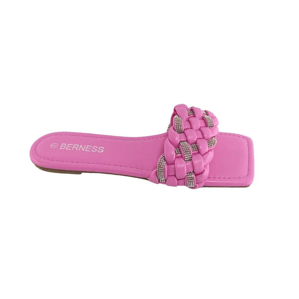 Cute Vegan Beach Wedding Casual Berness Jewelry Sandals Ella Hot Pink 9 (CC)3087